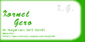 kornel gero business card