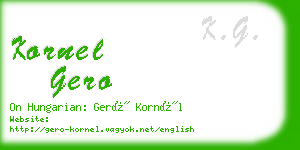 kornel gero business card